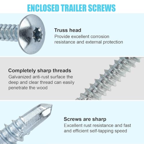 Enclosed Trailer Screws Self Tapping Silver 100 Pack #10 x 1 Inch - color: Silver, size: #10 x 1 Inch