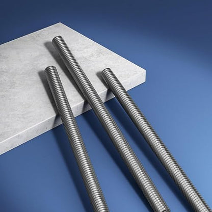 M6 x 100mm Fully Threaded Rod & Studs, 304 Stainless Steel Right Hand Threads Rods, M6-1 Thread Pitch for Anchor Bolts, Clamps, Hangers and U-Bolts 4pcs 【with Nuts】 - size: 4-Inch