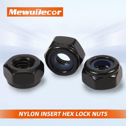 3/8-16 Nylon Insert Hex Lock Nuts Locknuts, 304 Stainless Steel 18-8, Black Oxide, 25 PCS - color: Black, size: 3/8-16