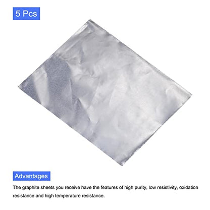 PATIKIL Flexible Graphite Foil, Graphite Gasket Sheet, 250x200x0.3mm, Pack of 5 - size: 250x200x0.3mm