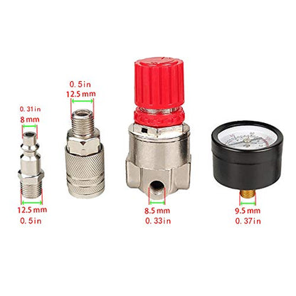 Air compressor pressure regulator 1/4" mini pressure gauge