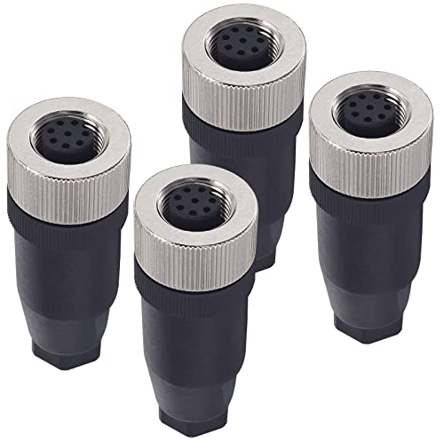 M12 8-Pin Female Circular Aviation Connector Plug 12mm Waterproof Circular Aviation Connector Plug Adapter 4 Pack - color: Female, size: 8Pin Straight