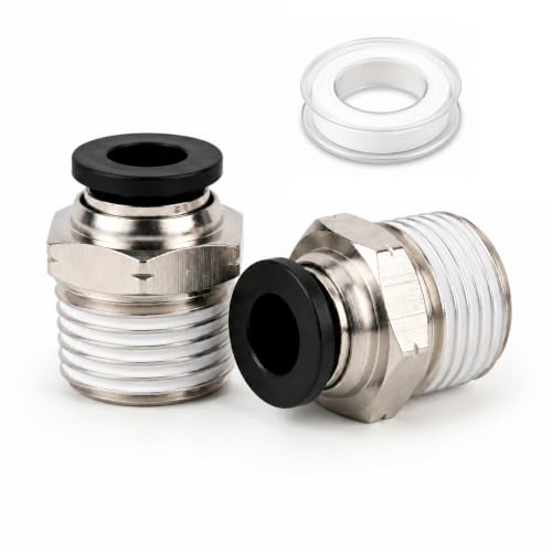 Unykora 3/8" OD x 1/2" NPT Pneumatic Push to Connect Fittings, 20-Pack - size: 3/8"OD x 1/2" NPT