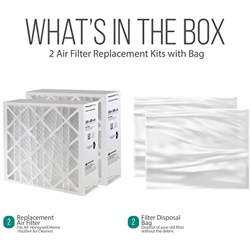 16x20x4 AC Furnace Air Filter Replacement - FC100A1003 HVAC Furnace Filters Merv 11 Filter Media, AC Filter with Homequip Disposal Bag, 2-Pack (Actual Size: 15.94 x 19.75 x 4.38 Inches)