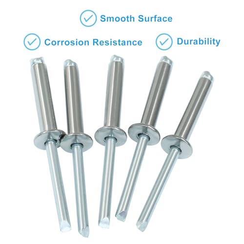 60Pcs Stainless Steel Blind Rivets, 3/16" x 1"