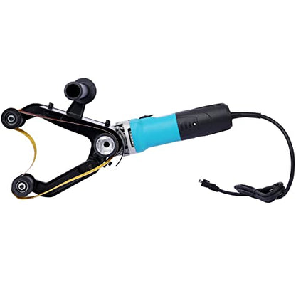 Belt Sander Polisher, Pipe Sander, Stainless Steel Tube Belt Sanders for Angle Grinder Metal Wood, 110V 1300W with Alumina Oxide Sanding Grinding And Polishing, Blue - color: Blue