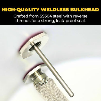 MiniBrew 1/2” NPT EZ Seal Weldless Bulkhead with EPDM Gaskets for Homebrewing - size: 1/2-EPDM, style: Pack of 1