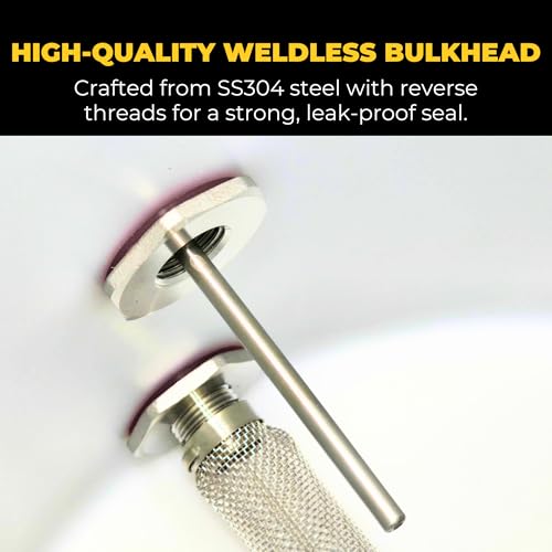 MiniBrew 1/2” NPT EZ Seal Weldless Bulkhead with EPDM Gaskets for Homebrewing - size: 1/2-EPDM, style: Pack of 1
