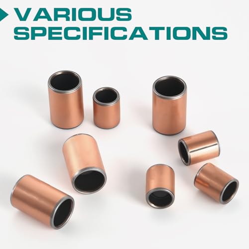 20PCS Sleeve Bearings 6mm Bore x 8mm OD x 10mm Length, Oilless Self-Lubricating Bronze Bushings, Plain Bearings for Machinery, Automotive, Fitness Equipment & Industrial Use - size: 6*8*10 MM