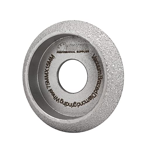 SHDIATOOL Diamond Hand Profile Wheel 3 - inch Convex Curve Edge Grinding Disc Grooving for Stone Marble Granite Rock Height 15mm - size: 15mm Height v shape