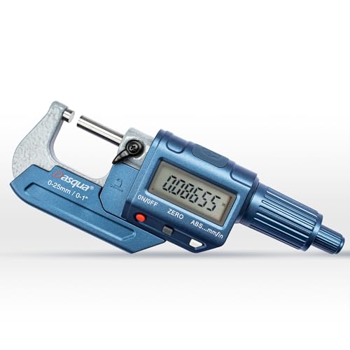 Dasqua Precision Digital Outside Micrometer, Measuring Tools for Machining and Industrial use, 0-1 inch Accuracy 0.002mm with Large Display, Lock nut and Carbide tip - color: Digital, size: 0-1"