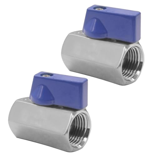 2Pcs Stainless Steel 316 Shut Off Valve 1/8" NPT Female Ball Valve - size: 1/8"NPT-2PCS