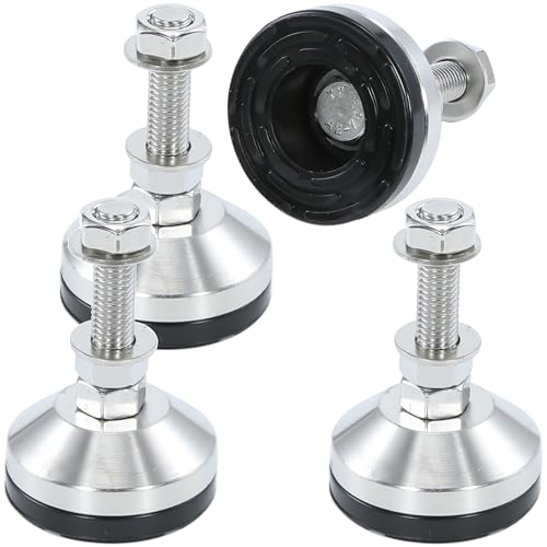 Heavy Duty 2400 lb Capacity Stainless Steel Adjustable Leveling Feet for Shelving,Machinery Devices, Workbench,Furniture,M12 Thread, 2.33inches Dia Base, Anti-Slip Nylon Pad - color: Black, size: B2.33in x M12 x H1.97in