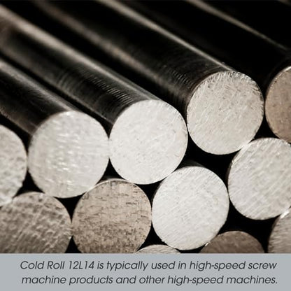 Gisafai 2 Pcs 12L14 Steel Bar 3/4" Diameter, 12" Length Round Stock Rod 12L14 Steel Round Bar for Craft Accessories Tool