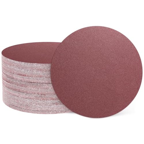 HARFINGTON 50 Pcs 6 Inch Sanding Discs 100 Grit Red Aluminum Oxide - size: 6 Inch(100 Grit)