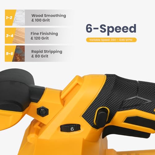 Upgraded Brushless Belt Sander Compatible with Dewalt 20V Battery - color: Yellow