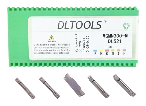 DLTOOLS Industrial MGMN300 PVD Coated(Black&Grey) CNC Grooving Carbide Inserts Cutting Tools for Steel,10pcs - size: DL-MGMN300, style: PVD Coated(black&grey)