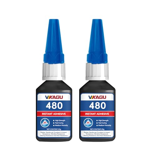 480 Super Glue Black Instant Adhesive 20g Suitable for Metal Plastic and Rubber 2 Pack - size: 480, style: 2 Pack