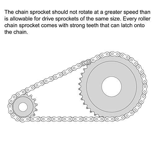 uxcell 10 Teeth Sprocket Type B Single Strand 1/2" Pitch, 10mm Bore A3 Carbon Steel for ISO 08B