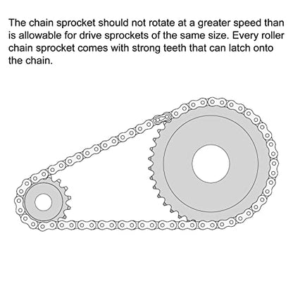uxcell 10 Teeth Sprocket Type B Single Strand 1/2" Pitch, 10mm Bore A3 Carbon Steel for ISO 08B