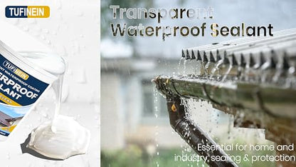 Waterproof Sealant 5 Gallon Clear, TUFINEIN Transparent Waterproof Coating Water-Based Invisible Agent Roofs, Walls, Garden, Terraces Indoor & Outdoor - size: 5 Gal