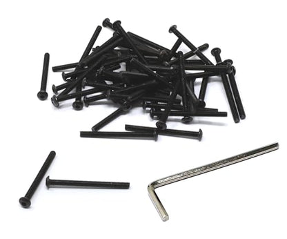 iexcell 50 Pcs M3 x 35mm Thread Pitch 0.5 mm Alloy Steel 10.9 Grade Hex Socket Button Head Cap Screws Bolts Kit, Black Oxide Finish - size: M3 x 35mm