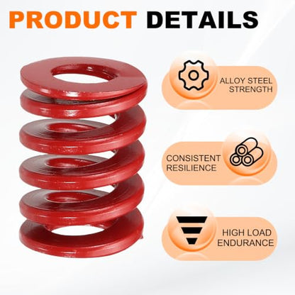 HARFINGTON 2pcs Die Spring 3/4" OD x 1" Free Length SMH4004, Red - size: 3/4" OD x 1" Free Length