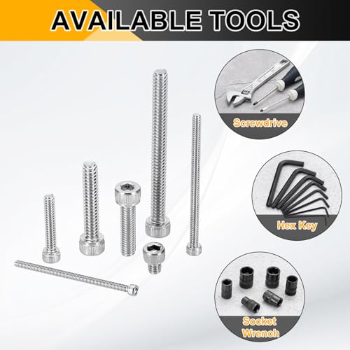 PATIKIL #10-32 x 1/2" Socket Head Cap Screws Bolts, 20Pcs 304 Stainless Steel Hex Head Metric Screws for Door Road Bicycle Mountain Bike Auto Ship Communication Equipment, Silver - size: 1/2 inch