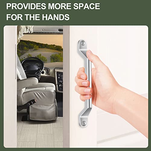 ESUDNT RV Grab Door Handle, Heavy Duty 304 Stainless Steel Metal for Camper, Trailer, Cargo Trailer, Motor Home, Boat, Automotive, Cart (2 Pack, Come with Screws) - size: 2 Pack
