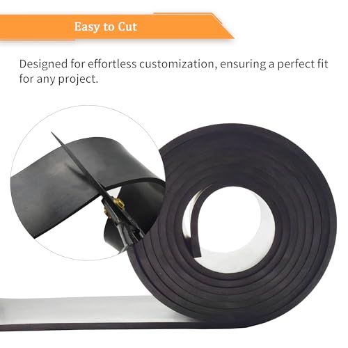 Neoprene Rubber Strips 1/2(.500)" Thick X 3" Wide X 5' Long, Solid Rubber Rolls Use for Gaskets DIY Material, Supports, Leveling, Sealing, Bumpers, Protection, Abrasion, Flooring - size: 3" x 5', style: .500" thick(No Adhesive）