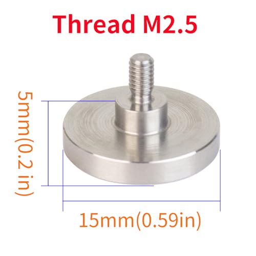 Flat Contact Points for Dial Digital Indicator Depth Gauge Thickness Gauge M2.5 Thread 15mm Diameter 5mm Long