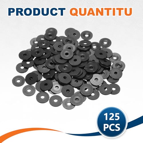 PATIKIL 125 Pcs Nylon Flat Washer M3 3mm ID 12mm OD 1mm THK Black - color: Black, size: 3mm x 12mm x 1mm