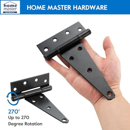 HOME MASTER HARDWARE 6" Heavy Duty Gate Hinges, 2 Pack T Strap Hinges - size: 6 in-2 Pack