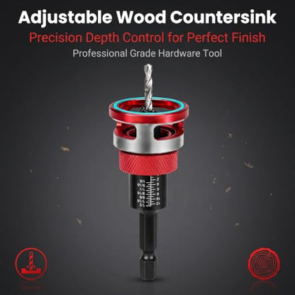 Countersink Drill Bit Set for Woodworking, 7-Piece