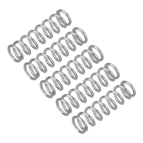 uxcell 5Pcs Compression Spring, Wire Diameter 0.039", OD 0.28", Free Length 0.98" 304 Stainless Steel Coil Mechanical Compressed Spring, Silver - size: 0.039" x 0.28" x 0.98"