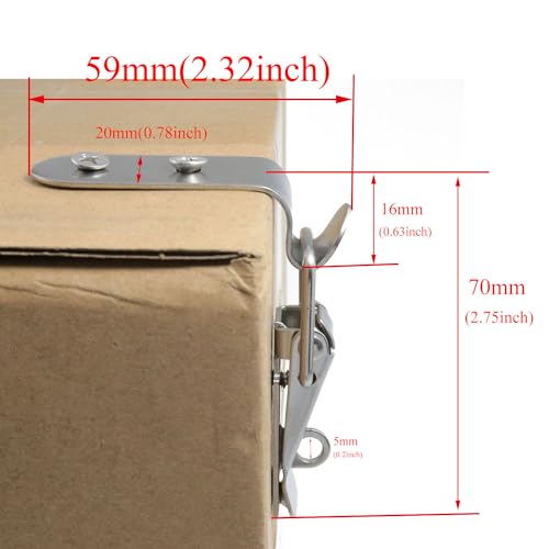 yukata 2 Pack 90 Degree Corner Latch Lock 304 Stainless Steel 2.75 Inch