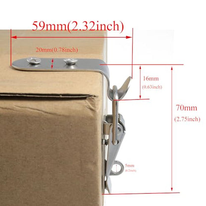 yukata 2 Pack 90 Degree Corner Latch Lock 304 Stainless Steel 2.75 Inch