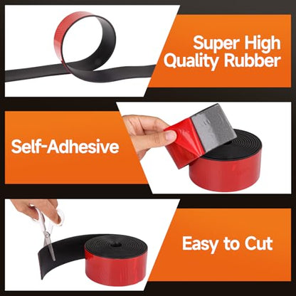 TORRAMI Neoprene Rubber Sheets & Strips Adhesive Solid Gasket Seal with Backing (1' Wide x 1/8" Thick x 10' Long) - size: 1" Wide X 10' Long, style: 1/8 (.125)" Thick