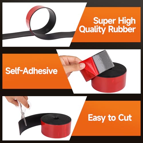 TORRAMI Neoprene Rubber Strips Adhesive Solid Sheets & Rolls for DIY Weather Stripping Gasket Seal with Adhesive Backing (2” Wide x 1/8" Thick x 10' Long) - size: 2" Wide X 10' Long, style: 1/8 (.125)" Thick