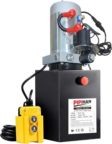 Single Acting Hydraulic Pump 8 Quart Hydraulic Power Units 12V DC Hydraulic Pump SAE #6 Connector for Dump Trailer Car Lifting - size: TD-S-YYDLDY-8