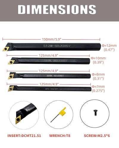 SDJCR Turning Holder Multilayer DCMT070204 Carbide Inserts - color: Turning tools bit set (dcmt21.51)