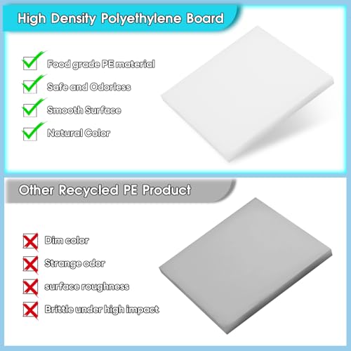 Hdpe Sheet 5/16 Inch Thick, 6" x 6" High Density Polyethylene Board, Thick Plastic Sheet for Craft, Plastic Cutting Board, Heavy Duty Industry - size: 6" X 6", style: 5/16" Thick
