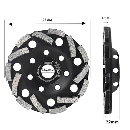 HERZO 5 Inch Concrete Grinding Wheel，Diamond Concrete Grinding Wheel for Granite, Marble, Cement, Stone, Rock - size: 5 Inch Strange