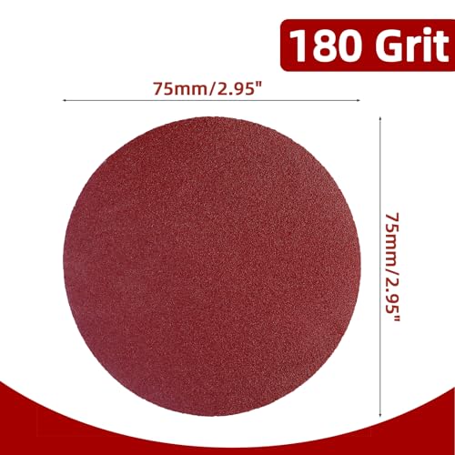 Uenhoy 100 Pcs 3" Sanding Discs 180 Grit Hook Loop for Woodworking - style: 180 Grit