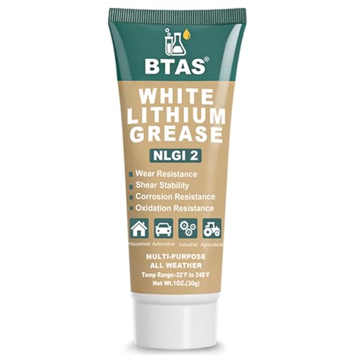 BTAS White Lithium Grease Lubricant for Garage Door, Track Rail, Roller 1oz - size: 1 oz