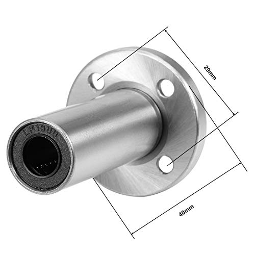 uxcell LM10UU Extra Long Round Flange Linear Ball Bearings, 10mm Bore Dia, 19mm OD, 55mm Length (Pack of 2) - size: 10mm