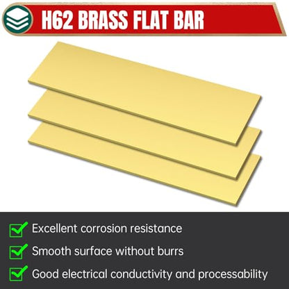 1/8" x 3" x 8" Brass Bar Stock, 3x75x200mm Solid Brass Flat Bar for Knife Making, Scales, Spacers, DIY Crafts, Models and Repair - size: 3" Width x 8" Length, style: 1/8" Thickness