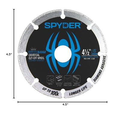 Spyder Diamond Edge Diamond 4.5-in Cut-Off Wheel - size: 4.5-Inch, 7/8-Inch Arbor, style: Diamond Edge