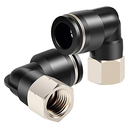 TAILONZ PNEUMATIC Female Elbow 1/4 Inch Tube OD x 1/8 Inch NPT Thread 90 Push to Connect Fittings PLF-1/4-N1 (Pack of 10) - size: 1/4'' OD 1/8''FNPT