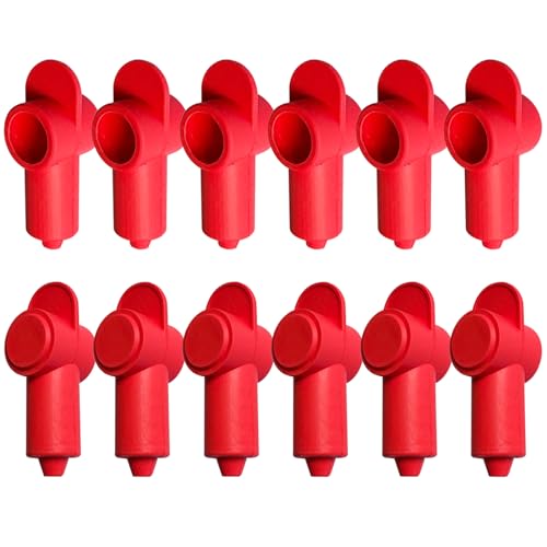 Ampper Silicone 1/4", 5/16" Stud Terminal Cover Fit 16-6 Gauge, Red 12 Pc - color: Red, size: 1/4" & 5/16" Stud S
